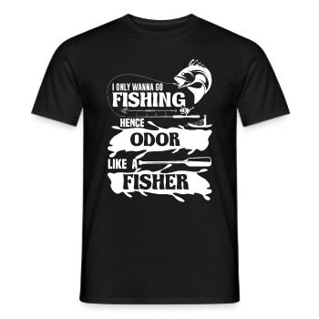 Je veux juste pêcher donc je sens comme un poisson - T-shirt homme - noir - Devant - AI Model Male 178 light (178cm)