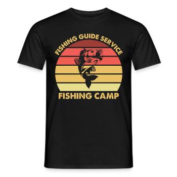 Camp de pêche du Service des guides de pêche - - T-shirt homme - noir - Devant - AI Model Male 178 light (178cm)