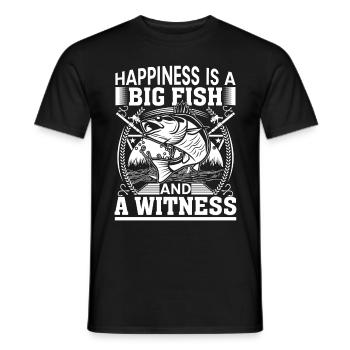 Le bonheur est un gros poisson et un témoin - - T-shirt homme - noir - Devant - AI Model Male 178 light (178cm)