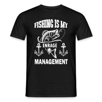Fishing is my anger management - - Men's T-Shirt - black - Front - AI Model Male 178 light (178cm)