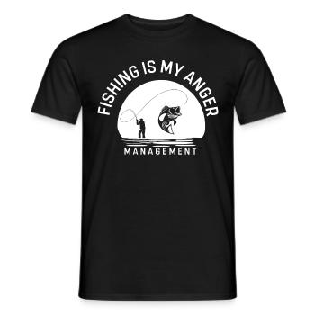 Fishing is my anger management - - Men's T-Shirt - black - Front - AI Model Male 178 light (178cm)