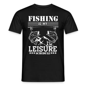 Fishing is my leisure schedule - - Men's T-Shirt - black - Front - AI Model Male 178 light (178cm)