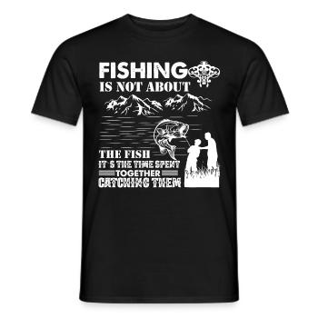 La pêche n’est pas une question de poisson, c’est une question de - T-shirt homme - noir - Devant - AI Model Male 178 light (178cm)