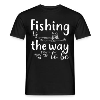Angeln ist der Weg zum Leben -. - Männer T-Shirt - Schwarz - Vorne - AI Model Male 178 light (178cm)