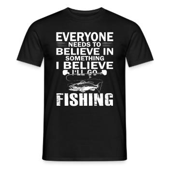 Jeder muss an etwas glauben - Ich glaube, ich werd - Männer T-Shirt - Schwarz - Vorne - AI Model Male 178 light (178cm)