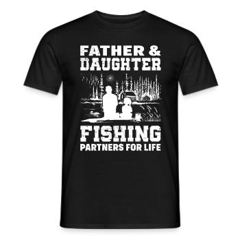 Père et fille comme partenaires de pêche pour la vie - - T-shirt homme - noir - Devant - AI Model Male 178 light (178cm)