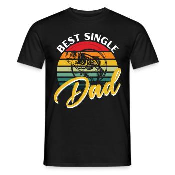 Best single father -. - Men's T-Shirt - black - Front - AI Model Male 178 light (178cm)