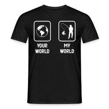 Your World My World - Fishing - - Men's T-Shirt - black - Front - AI Model Male 178 light (178cm)