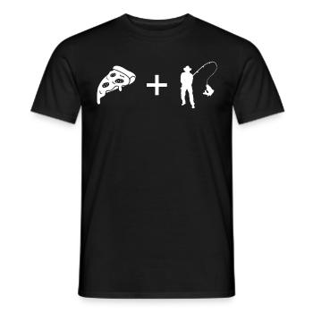 Pizza - Fishing - - Men's T-Shirt - black - Front - AI Model Male 178 light (178cm)