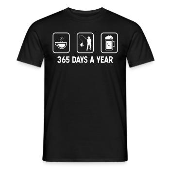365 days a year - beer - fishing - - Men's T-Shirt - black - Front - AI Model Male 178 light (178cm)