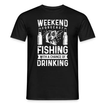 Prévisions de week-end pêche avec une chance de tri - T-shirt homme - noir - Devant - AI Model Male 178 light (178cm)