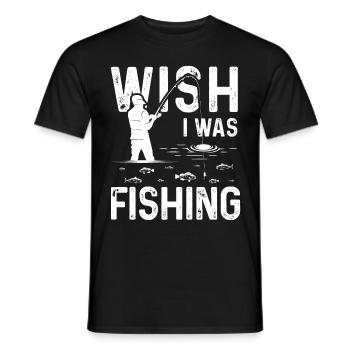 Ich wünschte, ich würde angeln - Männer T-Shirt - Schwarz - Vorne - AI Model Male 178 light (178cm)