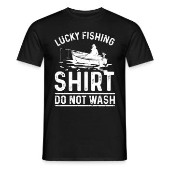 Lucky Fishing Shirt Do not wash - Men's T-Shirt - black - Front - AI Model Male 178 light (178cm)