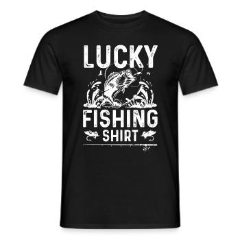 Chemise de pêcheur heureux - T-shirt homme - noir - Devant - AI Model Male 178 light (178cm)