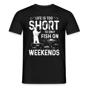 La vie est trop courte pour être confinée seulement le week-end - T-shirt homme - noir - Devant - AI Model Male 178 light (178cm)
