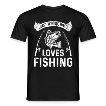 Nur ein Mädchen, das das Angeln liebt - Männer T-Shirt - Schwarz - Vorne - AI Model Male 178 light (178cm)