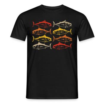 Fishing Retro - Men's T-Shirt - black - Front - AI Model Male 178 light (178cm)
