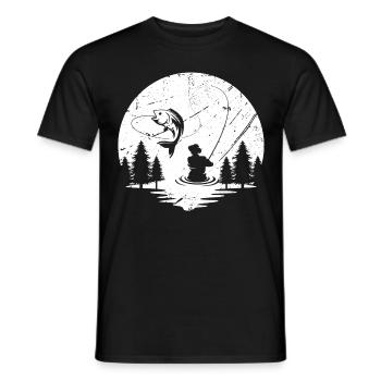 Pêche - T-shirt homme - noir - Devant - AI Model Male 178 light (178cm)