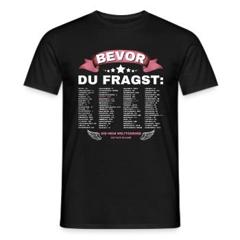Bevor du fragst nein Spruch International Nein - Männer T-Shirt - Schwarz - Vorne - AI Model Male 178 light (178cm)