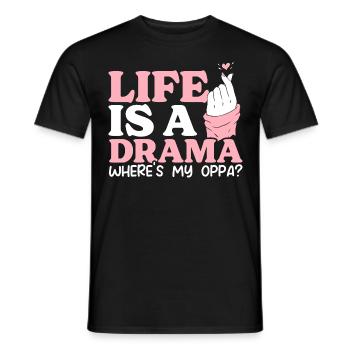 Drame Kdrama coréen drôle, - T-shirt homme - noir - Devant - AI Model Male 178 light (178cm)
