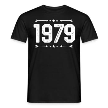 vintage 1979 vintage 46th birthday 1979. - Men's T-Shirt - black - Front - AI Model Male 178 light (178cm)