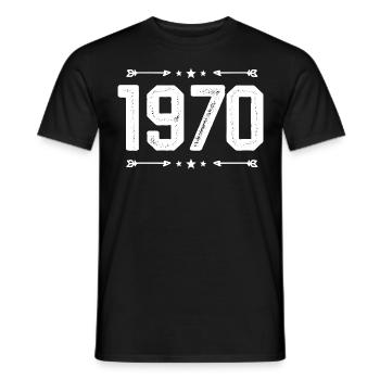 Millésime 1970 Millésime 55ème Anniversaire 1970 - T-shirt homme - noir - Devant - AI Model Male 178 light (178cm)
