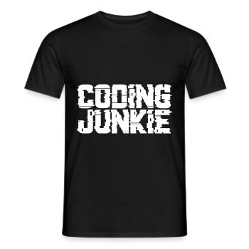 Coding Junkie - Männer T-Shirt - Schwarz - Vorne - AI Model Male 178 light (178cm)