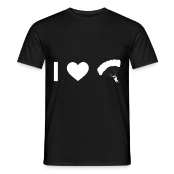 Mon cœur et le parapente - - T-shirt homme - noir - Devant - AI Model Male 178 light (178cm)