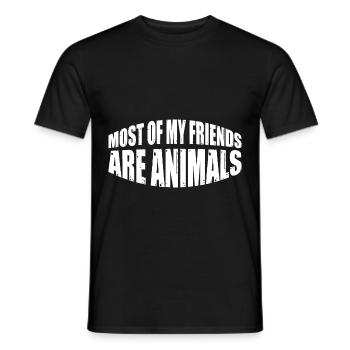 La plupart de mes amis sont des animaux 8 - T-shirt homme - noir - Devant - AI Model Male 178 light (178cm)