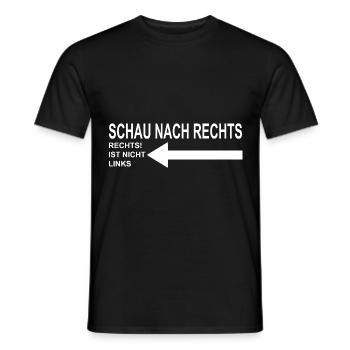 Schau nach Rechts - Männer T-Shirt - Schwarz - Vorne - AI Model Male 178 light (178cm)