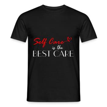 Selbstfürsorge ist die beste Pflege Körper Wellnes - Männer T-Shirt - Schwarz - Vorne - AI Model Male 178 light (178cm)