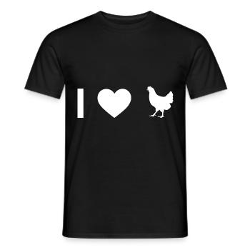 Ich Herz und Henne - - Männer T-Shirt - Schwarz - Vorne - AI Model Male 178 light (178cm)