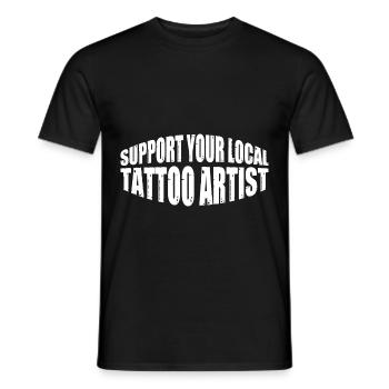 Support Your Local Tattoo Artist 4 - Männer T-Shirt - Schwarz - Vorne - AI Model Male 178 light (178cm)