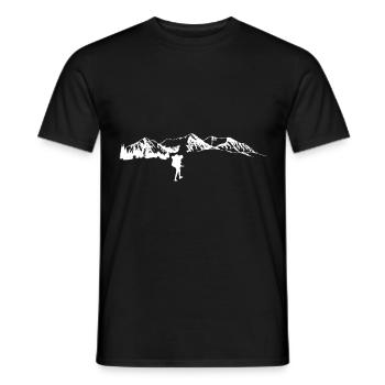 Mountain - Hikers - (6) - Men's T-Shirt - black - Front - AI Model Male 178 light (178cm)