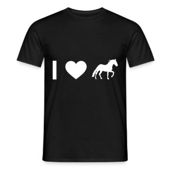 Ich Herz und Pferd - - Männer T-Shirt - Schwarz - Vorne - AI Model Male 178 light (178cm)