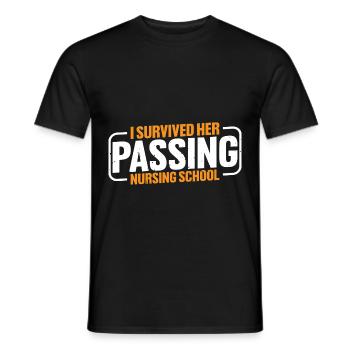 I Survived Her Passing Nursing School 16 - Men's T-Shirt - black - Front - AI Model Male 178 light (178cm)