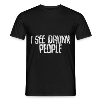 I See Drunk People 3 - Men's T-Shirt - black - Front - AI Model Male 178 light (178cm)