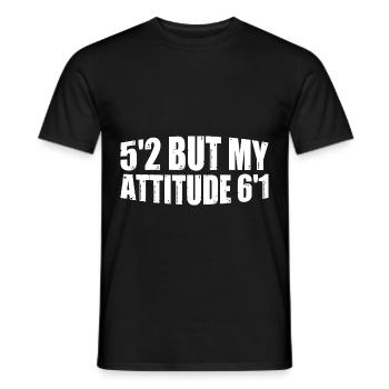5'2 Mais mon attitude 6'1 8 - T-shirt homme - noir - Devant - AI Model Male 178 light (178cm)
