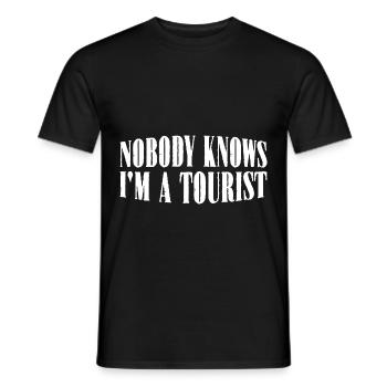 Nobody Knows I'm A Tourist 21 - Men's T-Shirt - black - Front - AI Model Male 178 light (178cm)