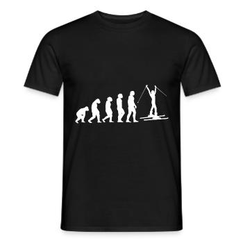 Evolution und Skifahren - (SK) - Männer T-Shirt - Schwarz - Vorne - AI Model Male 178 light (178cm)