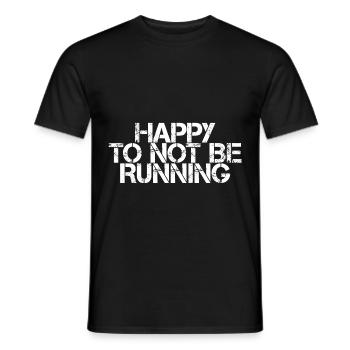 Heureux de ne pas courir 3 - T-shirt homme - noir - Devant - AI Model Male 178 light (178cm)