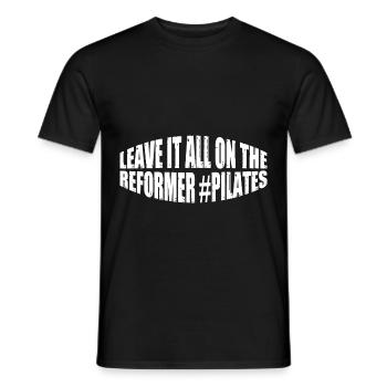 Leave It All On The Reformer #Pilates 16 - Männer T-Shirt - Schwarz - Vorne - AI Model Male 178 light (178cm)
