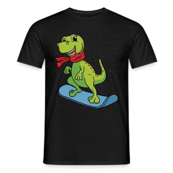 Snowboard Dino Dinosaurier Geschenk Kinder Jungen - Männer T-Shirt - Schwarz - Vorne - AI Model Male 178 light (178cm)