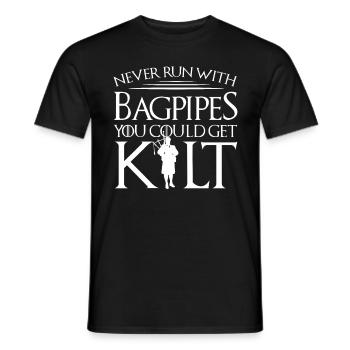 Jamais Run Kilt Bagpipe Kilt Gift - T-shirt homme - noir - Devant - AI Model Male 178 light (178cm)