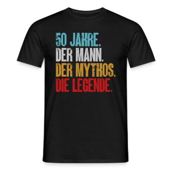 50. Geburtstag Mann Männer 50 Jahre Geschenk - Männer T-Shirt - Schwarz - Vorne - AI Model Male 178 light (178cm)
