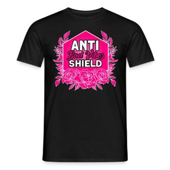 Anti-Bad-Vibes-Schild Feministisch - Männer T-Shirt - Schwarz - Vorne - AI Model Male 178 light (178cm)