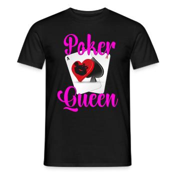 Poker Queen Player Spielerin Design - Men's T-Shirt - black - Front - AI Model Male 178 light (178cm)