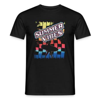 summer vibes Sommer Sonne Strand - Männer T-Shirt - Schwarz - Vorne - AI Model Male 178 light (178cm)
