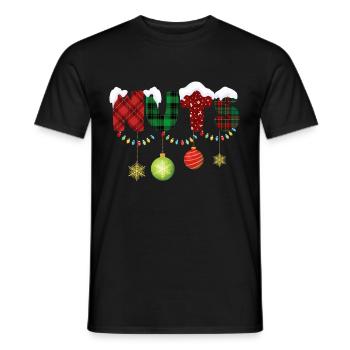 Noix Châtaignes Paire de Noël ajustée - T-shirt homme - noir - Devant - AI Model Male 178 light (178cm)