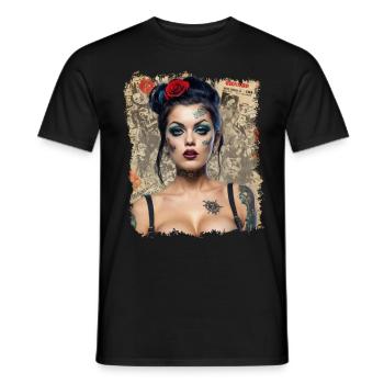 Pin Up Rock Ability Woman - Men's T-Shirt - black - Front - AI Model Male 178 light (178cm)
